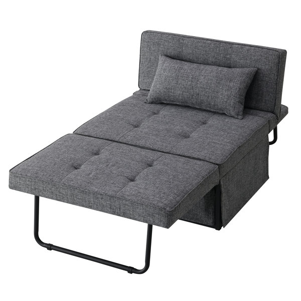 Ottomanson Ottoman Chair Bed 4in1 Converts into Sofa Bed Sleeper Chair, Adjustable Headrest